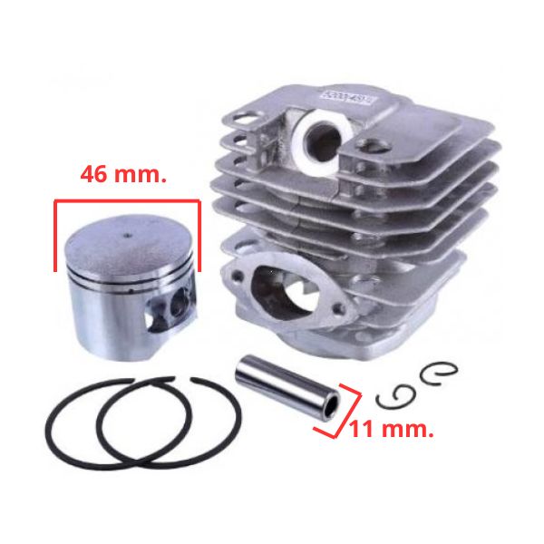 Комплект цилиндър и бутало 46мм за китайски резачки 45-52-58 кубика